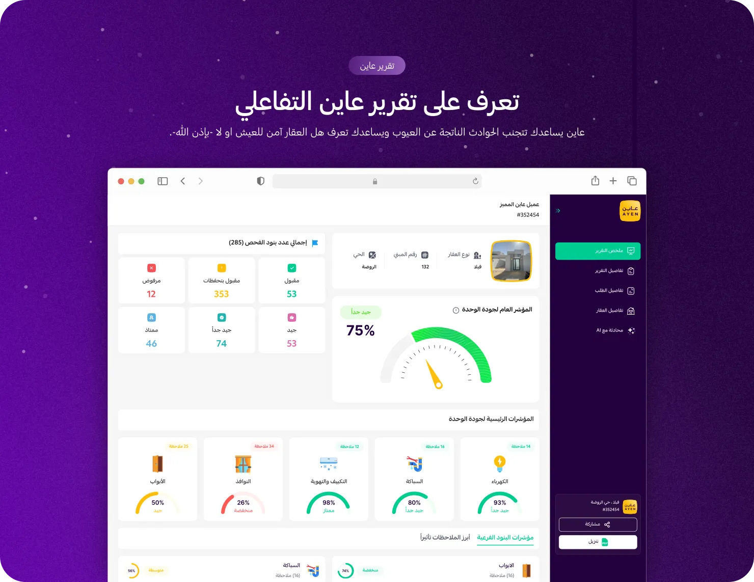 تقرير عاين التفاعلي